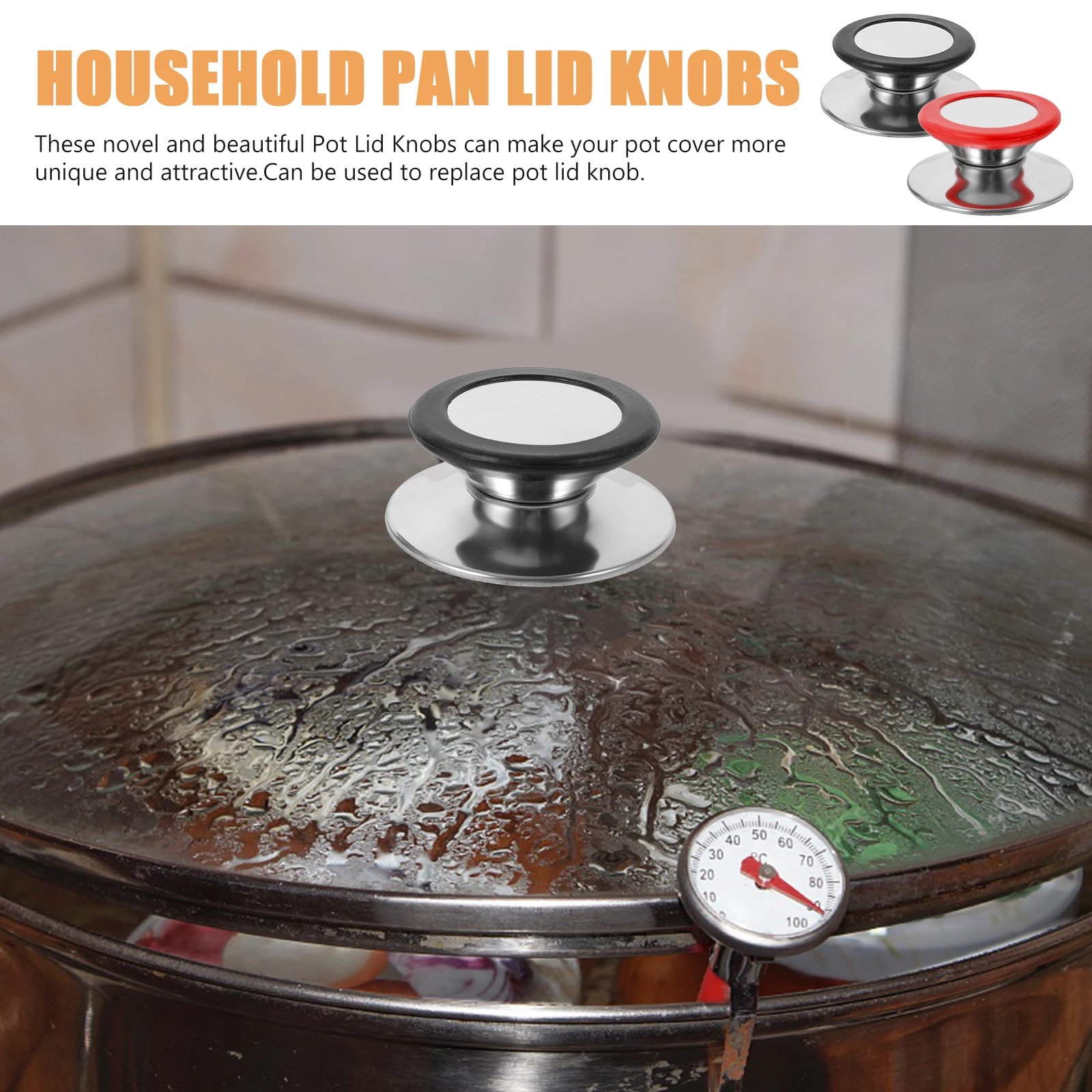 2pcs Pot Lid Knob Replacement Universal Compact Handle Sturdy Wear-Resistant Metal Silica Gel Replaceable Scald Proof Household
2pcs Pot Lid Knob Replacement Universal Compact Handle Sturdy Wear-Resistant Metal Silica Gel Replaceable Scald Proof Household