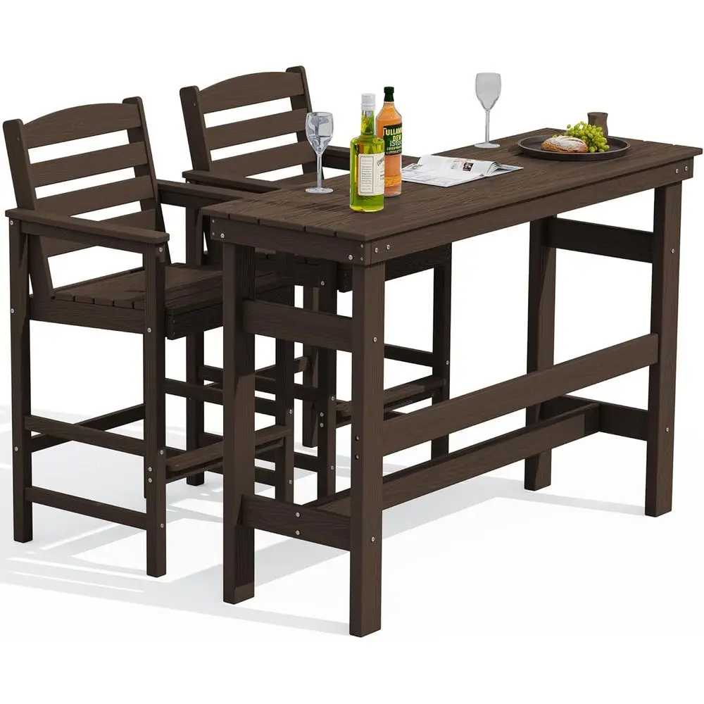 Weather-Resistant HDPE Outdoor Bar Set: 2 Adirondack Chairs & Tall Table for Patio, Poolside, Garden
Weather-Resistant HDPE Outdoor Bar Set: 2 Adirondack Chairs & Tall Table for Patio, Poolside, Garden