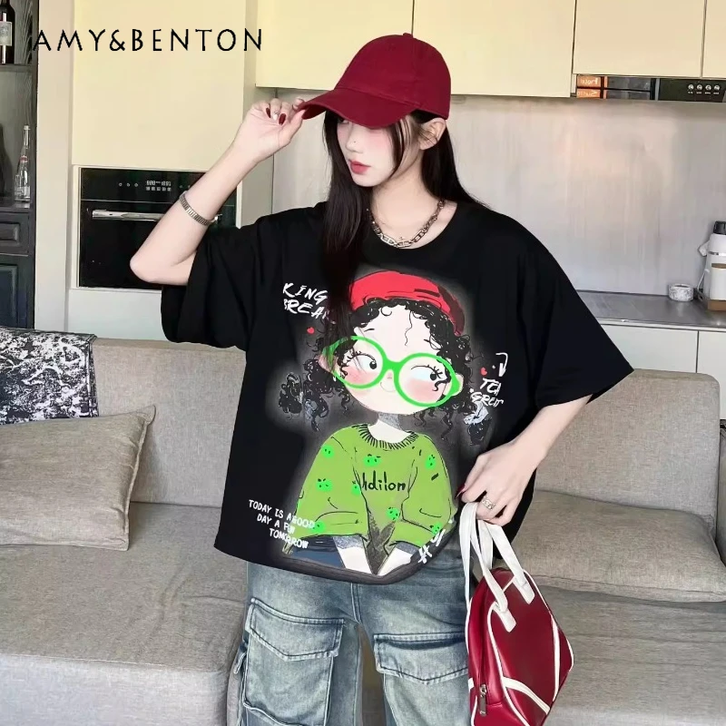 2026 Summer New Fashion Round Neck Cartoon Girl Pattern Y2k Tshirts Slimming Short Sleeves Short Top Casual T-shirt For Women
2026 Summer New Fashion Round Neck Cartoon Girl Pattern Y2k Tshirts Slimming Short Sleeves Short Top Casual T-shirt For Women