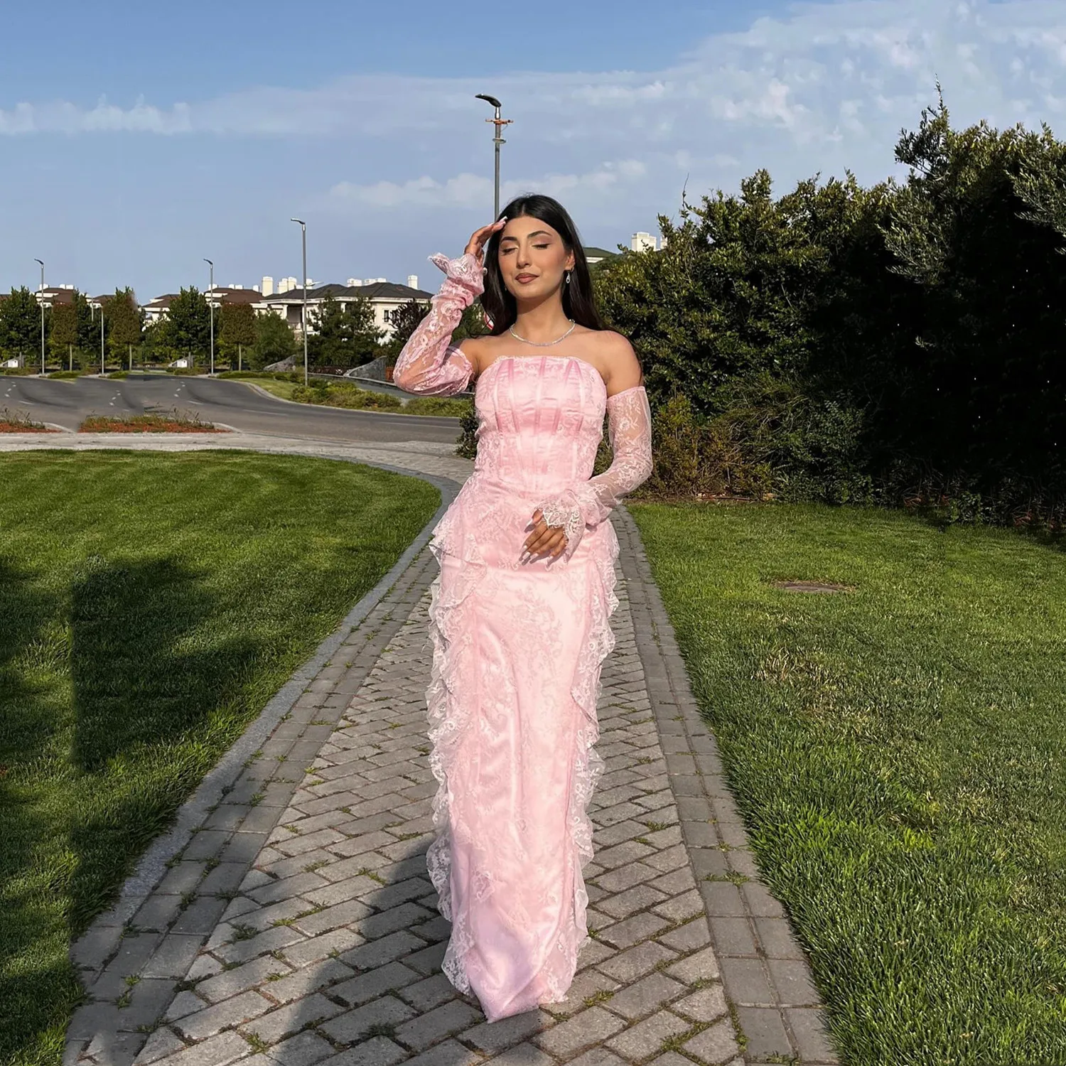 EDECPBM Pink Elegant Party Dresses 2025 فساتين سهرة Wedding Dresses for Parties Платье Вечернее Customized Lace Robes De Soirée
EDECPBM Pink Elegant Party Dresses 2025 فساتين سهرة Wedding Dresses for Parties Платье Вечернее Customized Lace Robes De Soirée