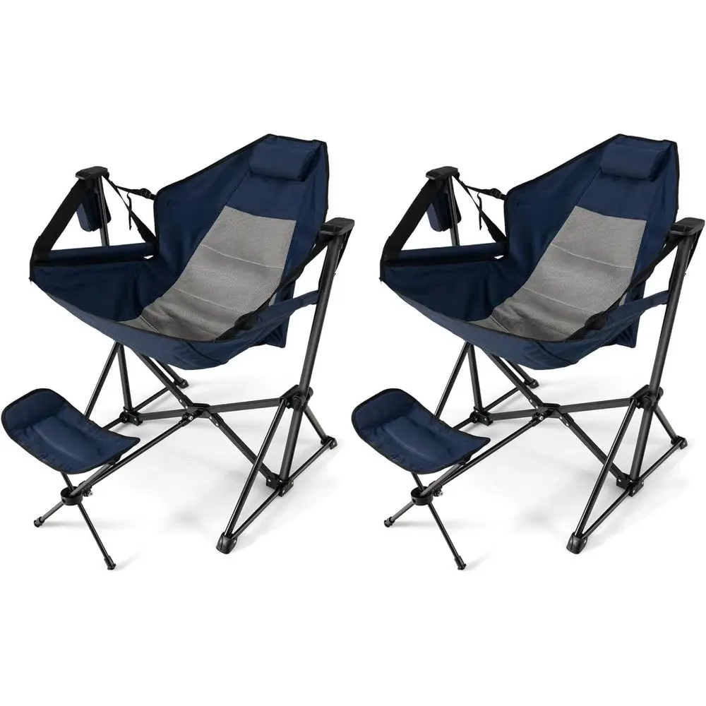 Портативное легкое кресло-гамак для кемпинга, пикника и отдыха на природе с выдвижной подставкой для ног, подушкой и сумкой для переноски
Портативное легкое кресло-гамак для кемпинга, пикника и отдыха на природе с выдвижной подставкой для ног, подушкой и сумкой для переноски