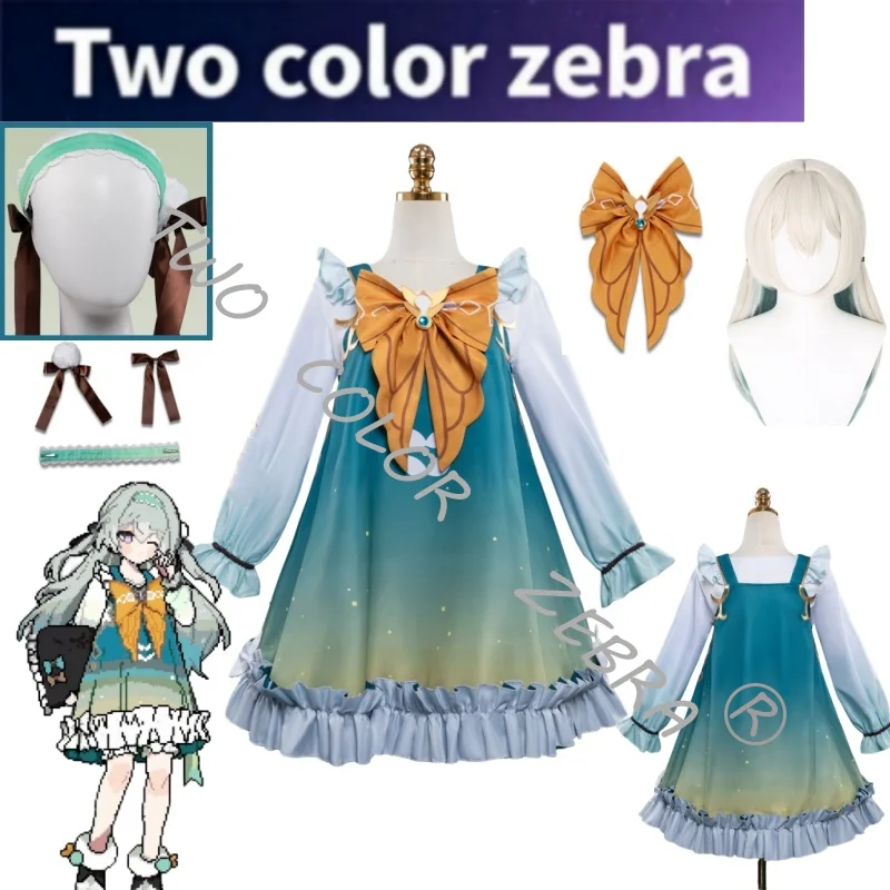 Honkai:Star Rail Firefly Pajamas Cosplay New Costume Teal Gradient Dress Wig and Headwear Set for Women Home Suit or Roleplay
Honkai:Star Rail Firefly Pajamas Cosplay New Costume Teal Gradient Dress Wig and Headwear Set for Women Home Suit or Roleplay