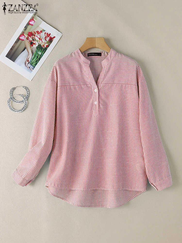 ZANZEA Women Long Sleeve Casual Stripe Shirt Fashion Autumn Blouses Female Loose Holiday Tops 2024Elegant V Neck OL Work Blusas
ZANZEA Women Long Sleeve Casual Stripe Shirt Fashion Autumn Blouses Female Loose Holiday Tops 2024Elegant V Neck OL Work Blusas