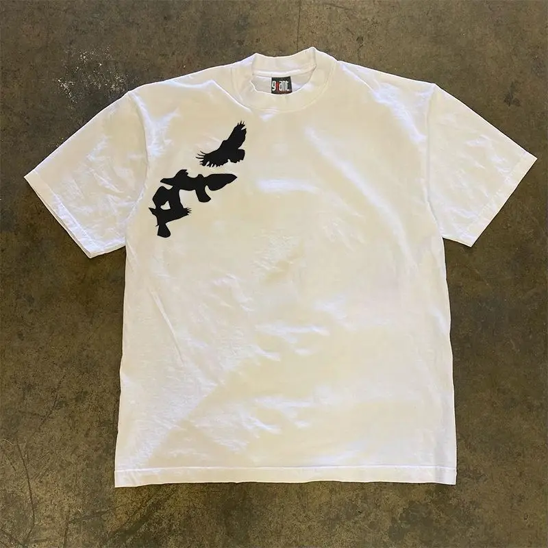 American Street Men and Women Trendy Summer Personalized Retro Bird Print Short Sleeve Retro Loose Hip Hop Casual T-shirt Top
American Street Men and Women Trendy Summer Personalized Retro Bird Print Short Sleeve Retro Loose Hip Hop Casual T-shirt Top