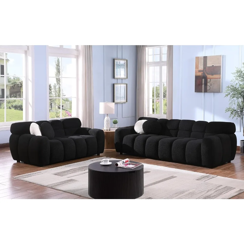 2 Piece Boucle Sofa Couch Set, Comfy Upholstered Sherpa Deep Seat Cloud Couch and Loveseat, Modern Tufted 3 Seater and 2 Seater
2 Piece Boucle Sofa Couch Set, Comfy Upholstered Sherpa Deep Seat Cloud Couch and Loveseat, Modern Tufted 3 Seater and 2 Seater
