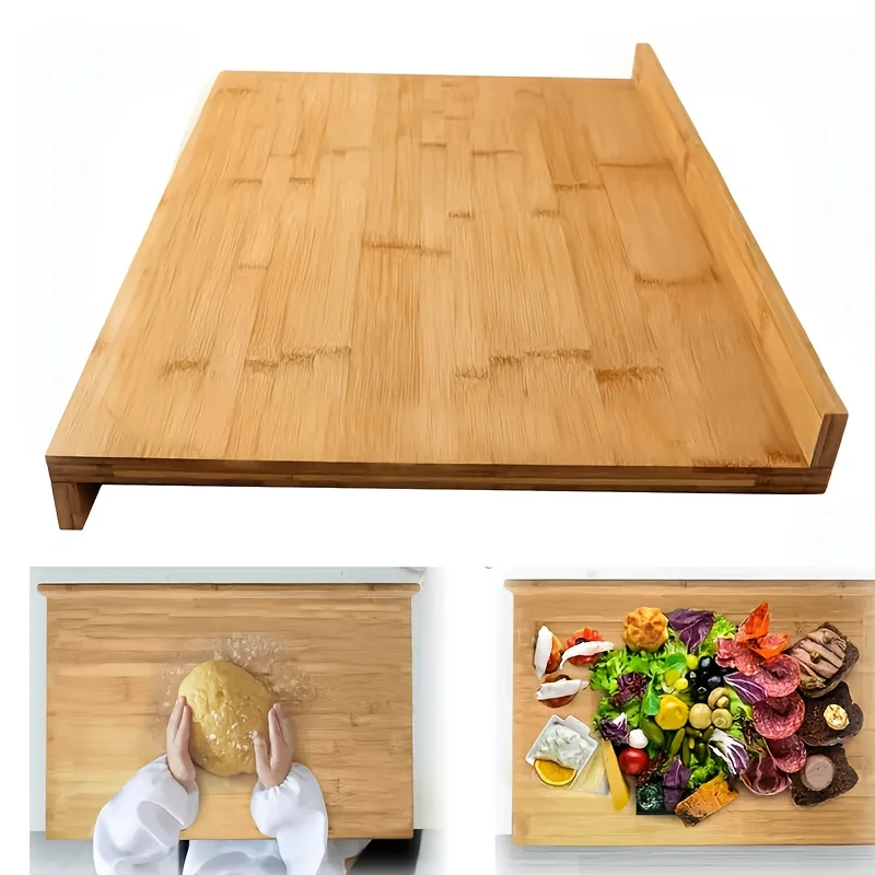 Bamboo Over-the-Sink Pastry and Chopping Board with Reverse Groove, 21.65x15.75in – Multi-Function Kitchen Tool for Food Prep and Cleanup, Bamboo Kitchen
Bamboo Over-the-Sink Pastry and Chopping Board with Reverse Groove, 21.65x15.75in – Multi-Function Kitchen Tool for Food Prep and Cleanup, Bamboo Kitchen