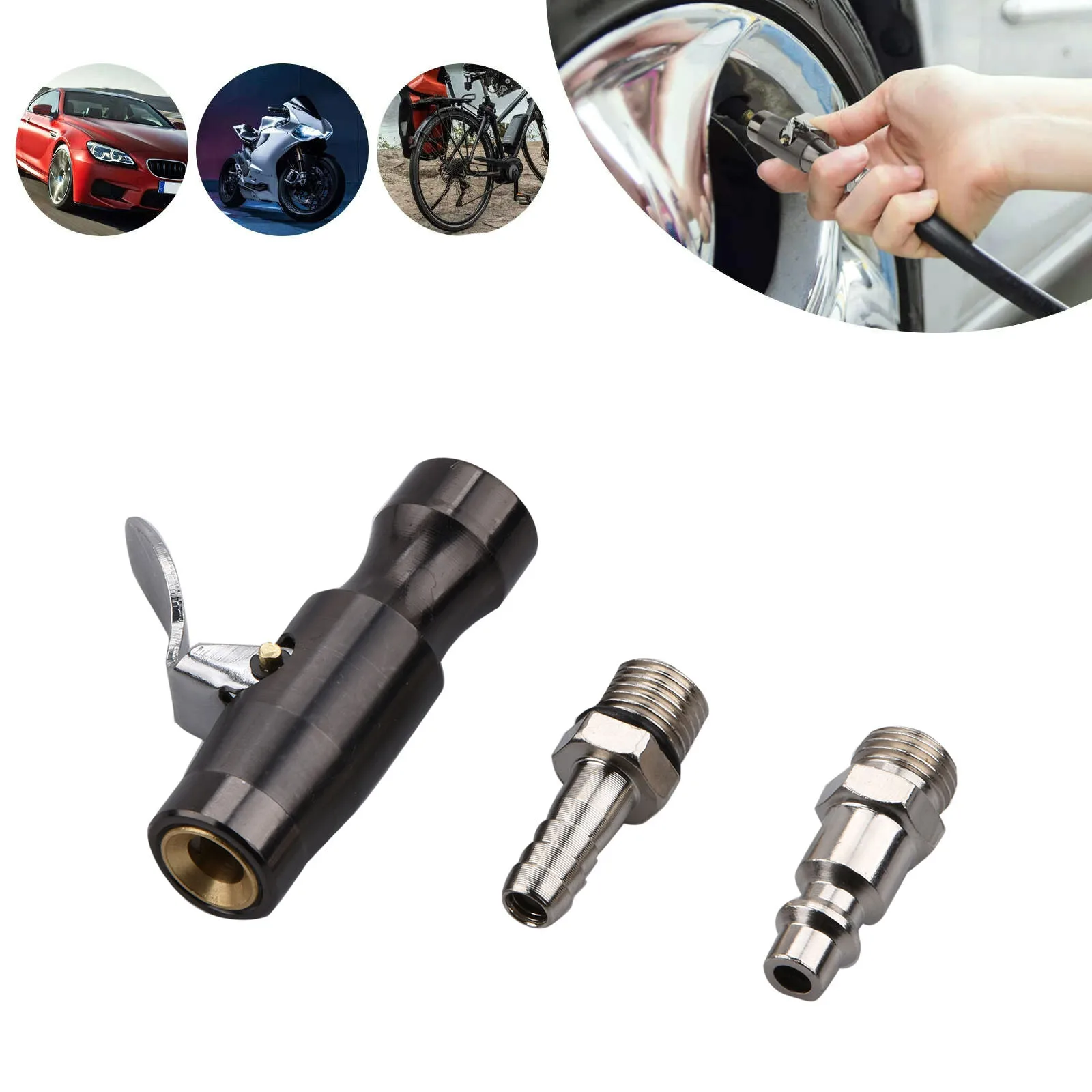 200PSI 1/4" NPT Closed Flow Two-Jaw Air Chuck, Locking Tire Inflator with Schrader Valve, Leak-Proof for Compressor
200PSI 1/4" NPT Closed Flow Two-Jaw Air Chuck, Locking Tire Inflator with Schrader Valve, Leak-Proof for Compressor