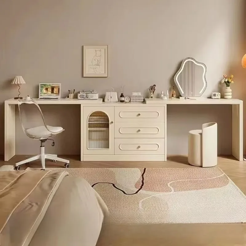 New cream dresser modern simple makeup storage integrated desk suitable for bedroom
New cream dresser modern simple makeup storage integrated desk suitable for bedroom