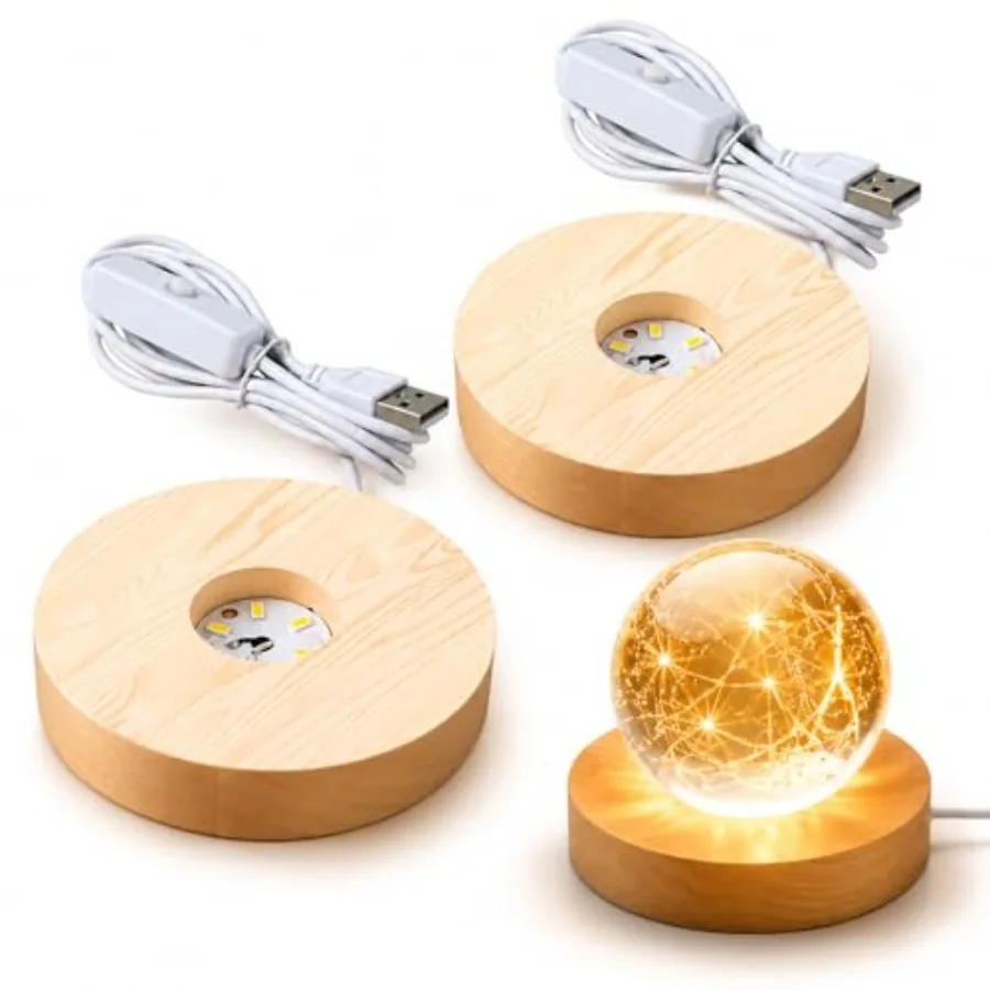 2 Pack Wooden LED Light Display Base with Switch, 3.9" Round Warm White USB Lamp Stand for 3D Printed Lithophane, Resin Art, Cr
2 Pack Wooden LED Light Display Base with Switch, 3.9" Round Warm White USB Lamp Stand for 3D Printed Lithophane, Resin Art, Cr