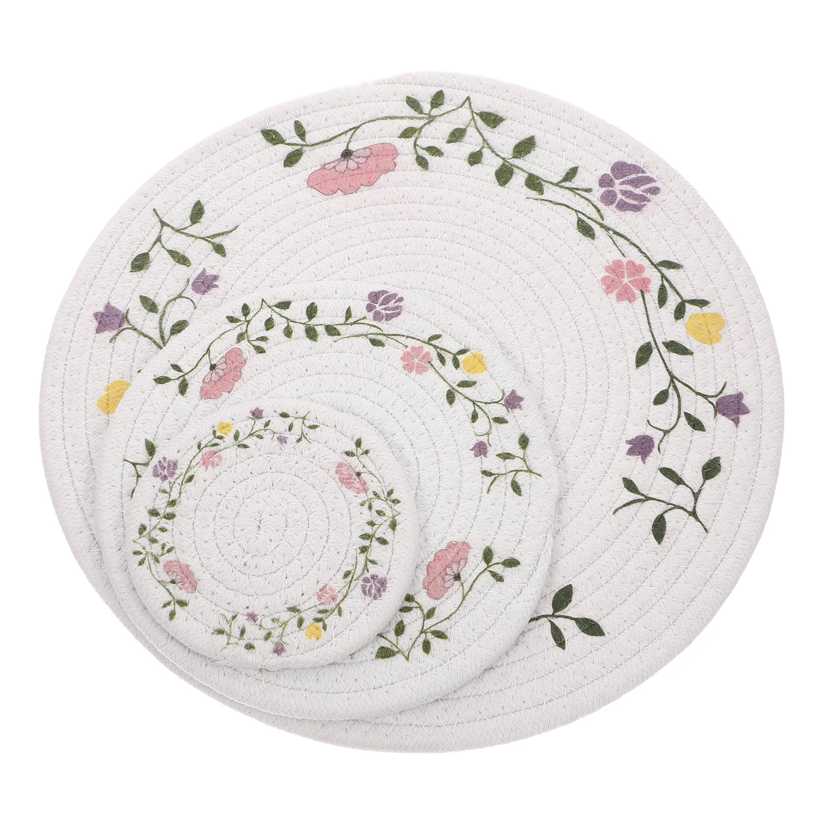 3 Pcs Insulation Pads 11cm 18cm 30cm Cotton Rope Coasters Woven Mats Kitchen Table Accessories Heat Resistant Place Mats
3 Pcs Insulation Pads 11cm 18cm 30cm Cotton Rope Coasters Woven Mats Kitchen Table Accessories Heat Resistant Place Mats