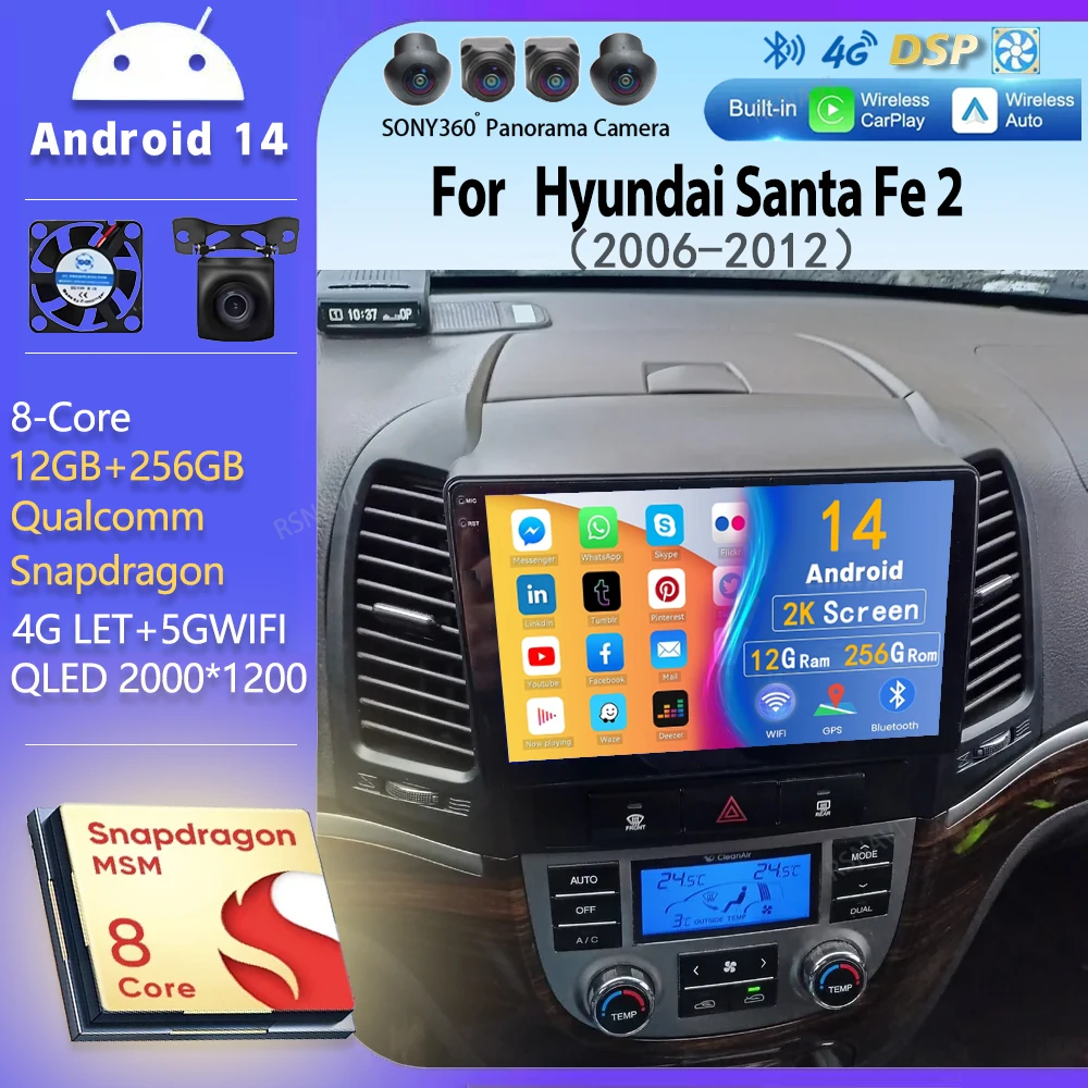 Android 14 wifi+4G Carplay AUTO BT Car Radio For Hyundai Santa Fe 2 2006-2012 Navigation GPS Video Player Stereo 2DIN Multimedia
Android 14 wifi+4G Carplay AUTO BT Car Radio For Hyundai Santa Fe 2 2006-2012 Navigation GPS Video Player Stereo 2DIN Multimedia