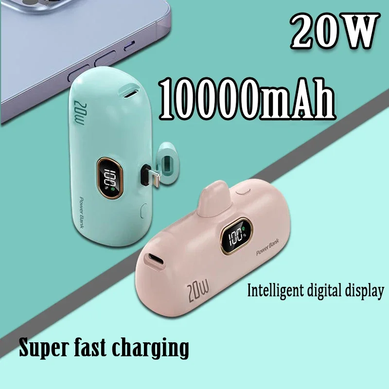 10000mAh Wireless Power Bank Mini Capsule Capsule Fast Charging Mobile Power Supply For Type-c iPhone
10000mAh Wireless Power Bank Mini Capsule Capsule Fast Charging Mobile Power Supply For Type-c iPhone