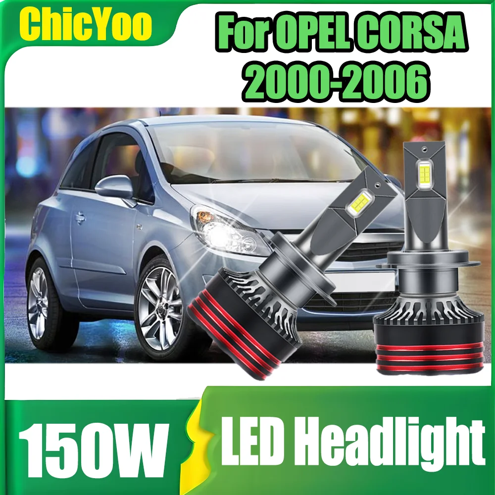 2PCS Plug and Play 150W H7 Auto Headlamps Bulbs 30000LM LED Car Headlights 6000K Super White 12V 24V For OPEL CORSA 2000-2006
2PCS Plug and Play 150W H7 Auto Headlamps Bulbs 30000LM LED Car Headlights 6000K Super White 12V 24V For OPEL CORSA 2000-2006