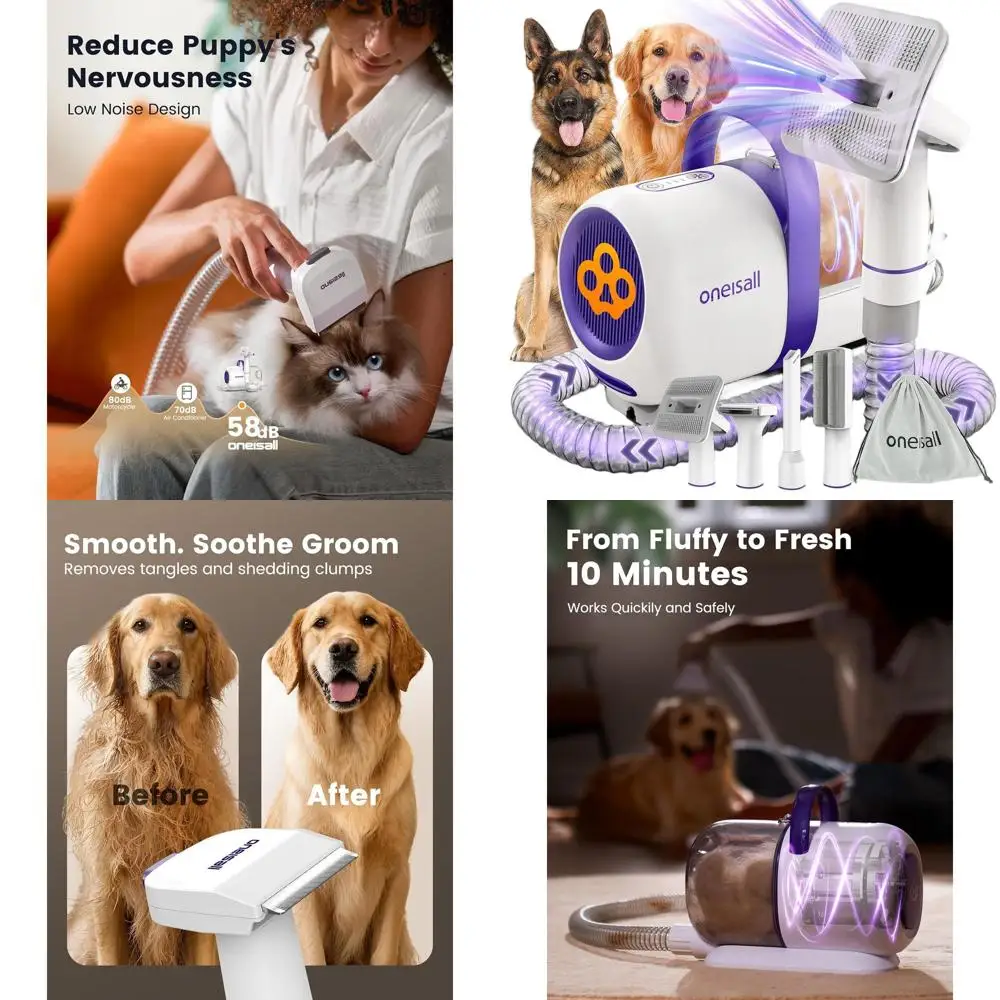 Набор для груминга животных: пылесос с щеткой 15000 Па, 3 режима всасывания, низкий уровень шума, контейнер для пыли 1,5 л для удаления густого подшерстка и шерсти
Набор для груминга животных: пылесос с щеткой 15000 Па, 3 режима всасывания, низкий уровень шума, контейнер для пыли 1,5 л для удаления густого подшерстка и шерсти