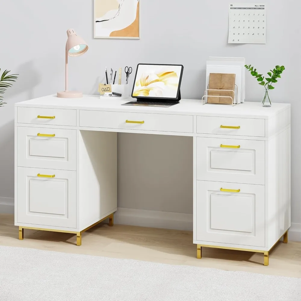 Office Computer Desk with Drawers, Desk with Storage, Wooden Executive Desk for Office, Workspace for Work Study Writing
Office Computer Desk with Drawers, Desk with Storage, Wooden Executive Desk for Office, Workspace for Work Study Writing