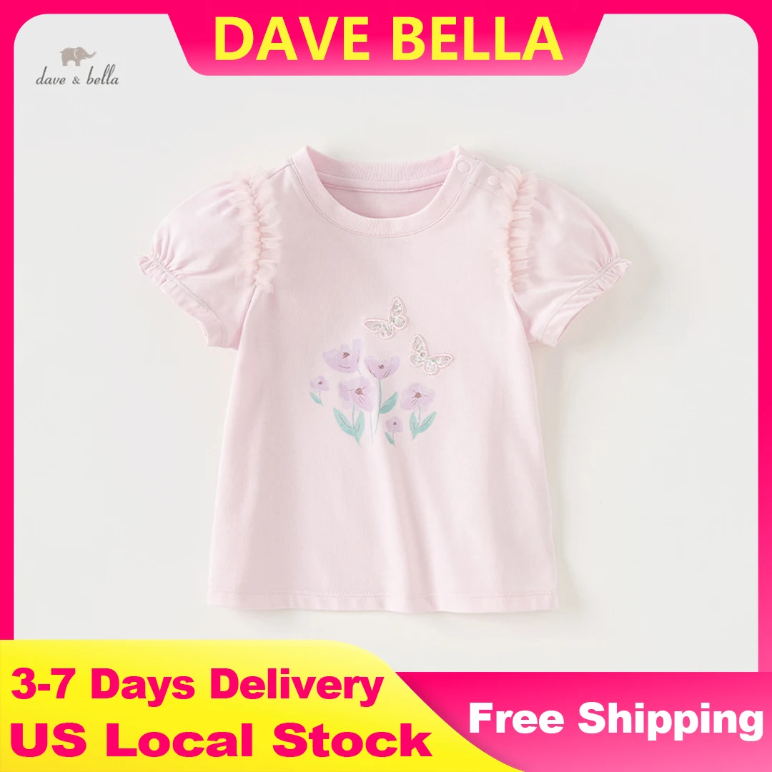 Dave Bella Girl's Short Sleeves Baby T-Shirt Casual Print Children Summer Tees Tops Cotton Cute Round Neck Kid T-Shirt DB2240553
Dave Bella Girl's Short Sleeves Baby T-Shirt Casual Print Children Summer Tees Tops Cotton Cute Round Neck Kid T-Shirt DB2240553