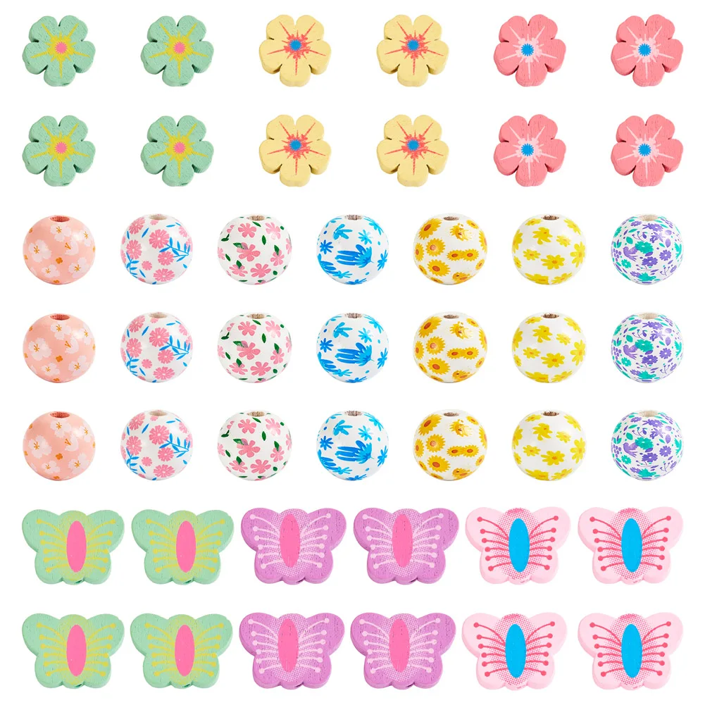 Pandahall 75pcs Painted Wood Beads Cute Butterfly Round Flower Wooden Loose Beads for Jewelry Making Diy Findings
Pandahall 75pcs Painted Wood Beads Cute Butterfly Round Flower Wooden Loose Beads for Jewelry Making Diy Findings