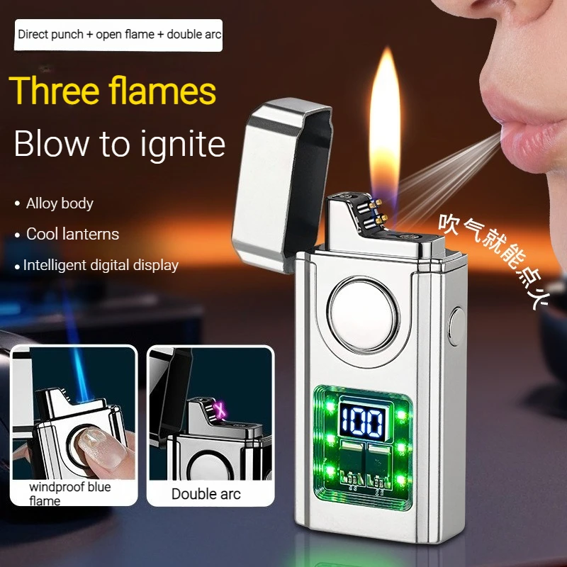 New Metal Intelligent Voice-controlled Inflatable Lighter Direct To Open Flame Double Arc Outdoor Barbecue Rechargeable Igniter
New Metal Intelligent Voice-controlled Inflatable Lighter Direct To Open Flame Double Arc Outdoor Barbecue Rechargeable Igniter