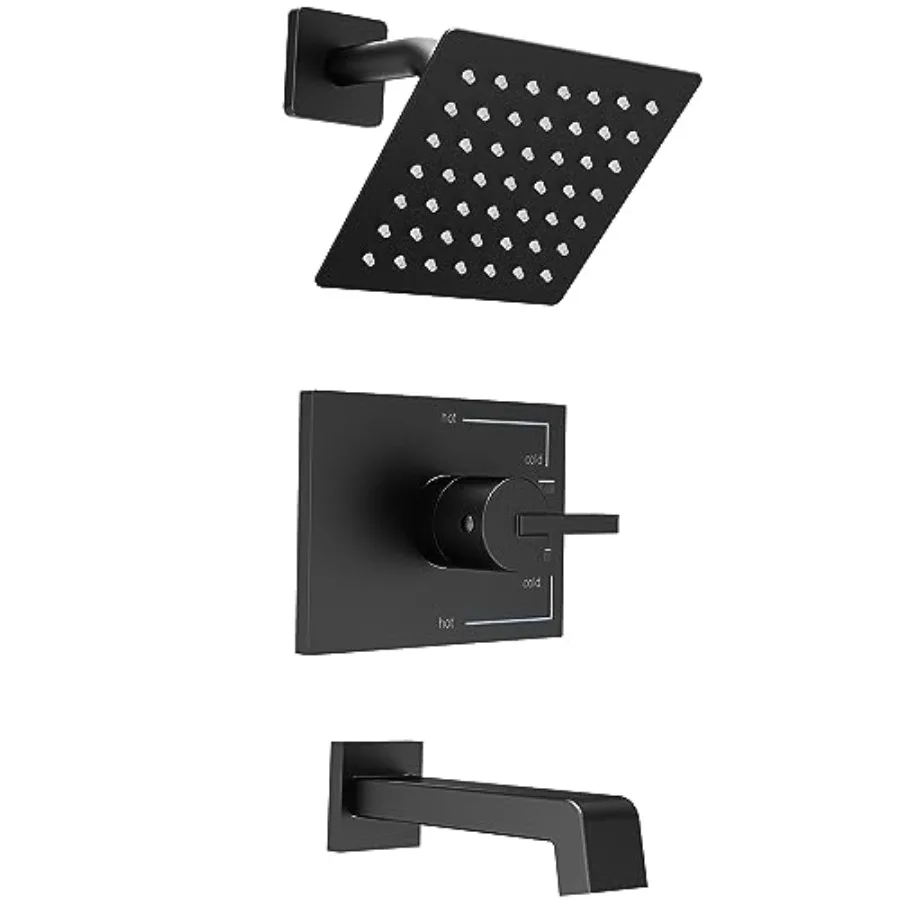 Shower Fixtures, Shower Faucet Set with 6 Inch Shower Head and Tub Spout, Black Shower Head and Handle Set Valve Included
Shower Fixtures, Shower Faucet Set with 6 Inch Shower Head and Tub Spout, Black Shower Head and Handle Set Valve Included