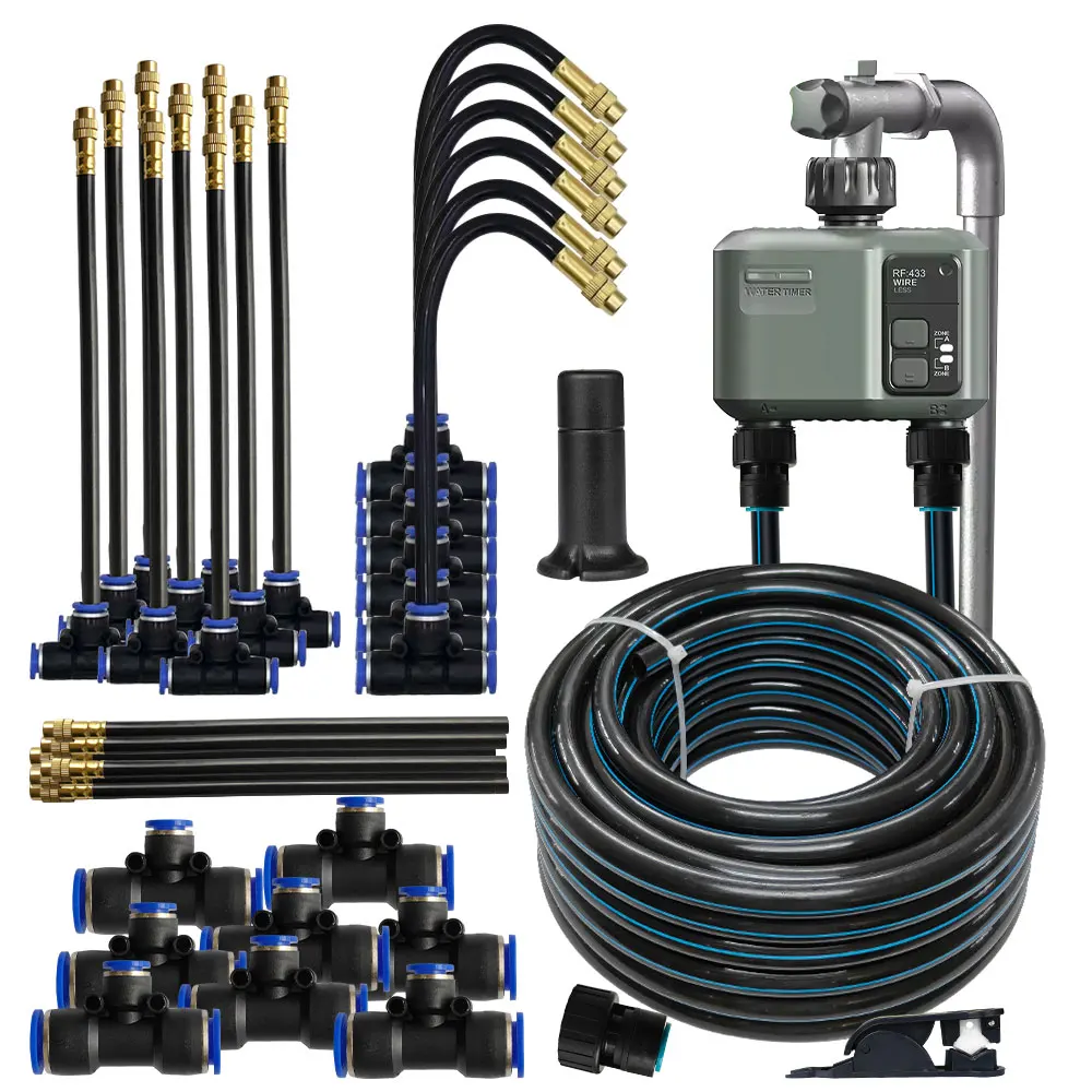 Garden watering timer, hose, adjustable nozzle, sprayer, spray cooling system, gardening irrigation set
Garden watering timer, hose, adjustable nozzle, sprayer, spray cooling system, gardening irrigation set