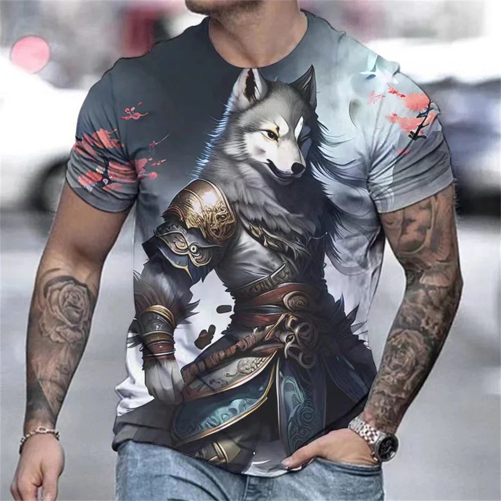 New Animal Top Retro Men's T-shirt Summer Short Sleeve Lion Tiger Wolf 3D Print Harajuku T-shirt Holiday Casual Clothing
New Animal Top Retro Men's T-shirt Summer Short Sleeve Lion Tiger Wolf 3D Print Harajuku T-shirt Holiday Casual Clothing