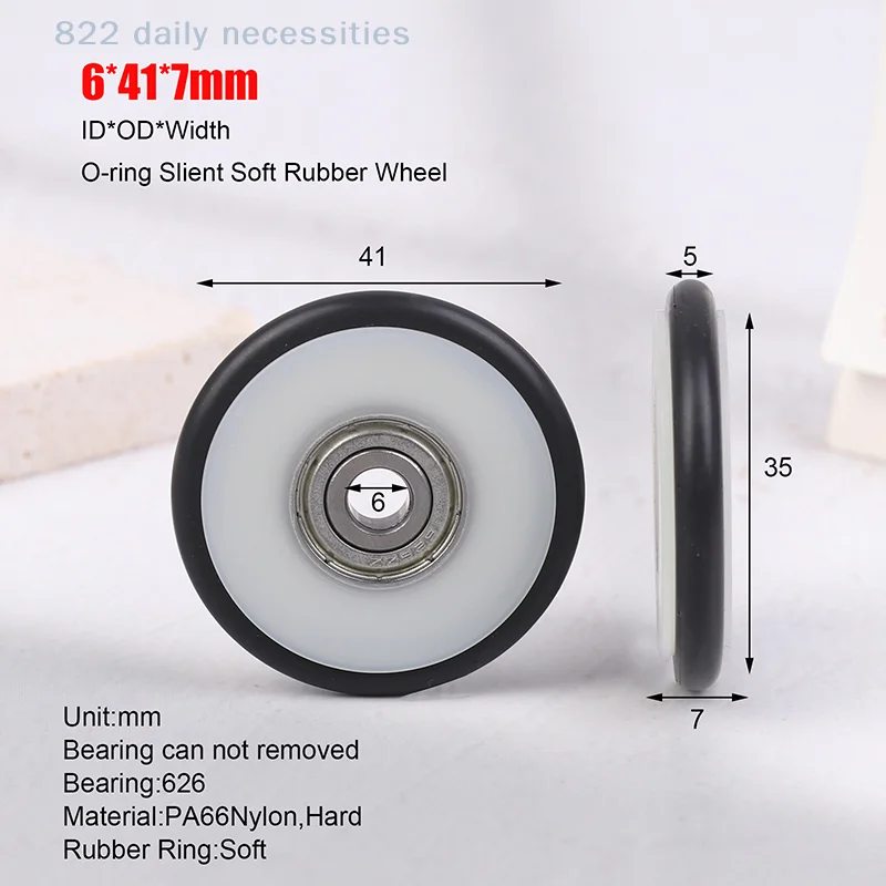 convenient6*41*7mm Buna-N Rubber O Rubber Ring 626 Bearing Moving Pulley Rubber Roller Mute Elasticity Roller Pulley
convenient6*41*7mm Buna-N Rubber O Rubber Ring 626 Bearing Moving Pulley Rubber Roller Mute Elasticity Roller Pulley