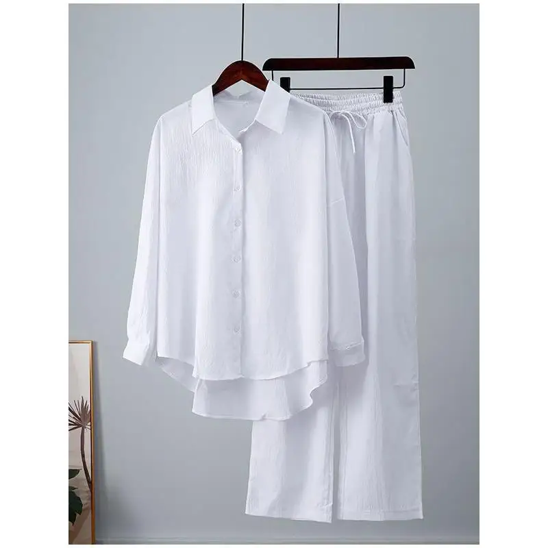 Women's Cotton Linen irt Wide Leg Long Pants Set Winter Faion Tee-Piece Suit Long Sve European Sle Other Pattern
Women's Cotton Linen irt Wide Leg Long Pants Set Winter Faion Tee-Piece Suit Long Sve European Sle Other Pattern