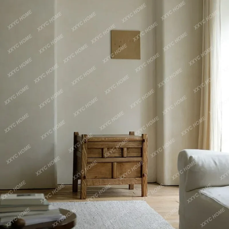 Homestay style simple bedside table do old color wabi wind living room solid wood side cabinetTJ
Homestay style simple bedside table do old color wabi wind living room solid wood side cabinetTJ