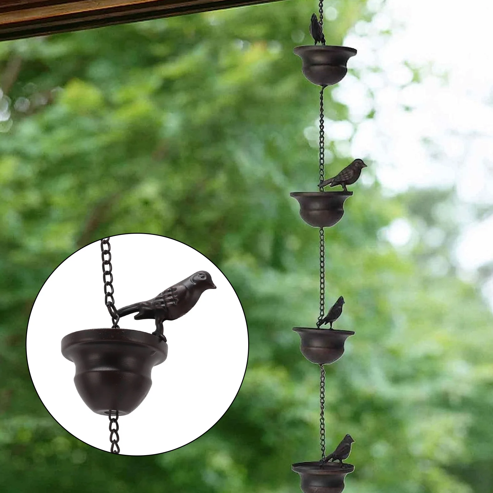 7.9ft Birds On Cup Rain Chain Decorative Rain Chimes rain catcher chain outdoor decoration For garden patio villa courtyard
7.9ft Birds On Cup Rain Chain Decorative Rain Chimes rain catcher chain outdoor decoration For garden patio villa courtyard