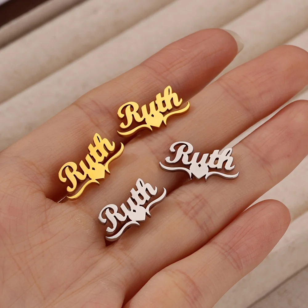 Heart Ribbon Custom Name Stud Earrings for Women Stainless Steel Personalized Earrings Waterproof Customized Jewelry 2025 New
Heart Ribbon Custom Name Stud Earrings for Women Stainless Steel Personalized Earrings Waterproof Customized Jewelry 2025 New