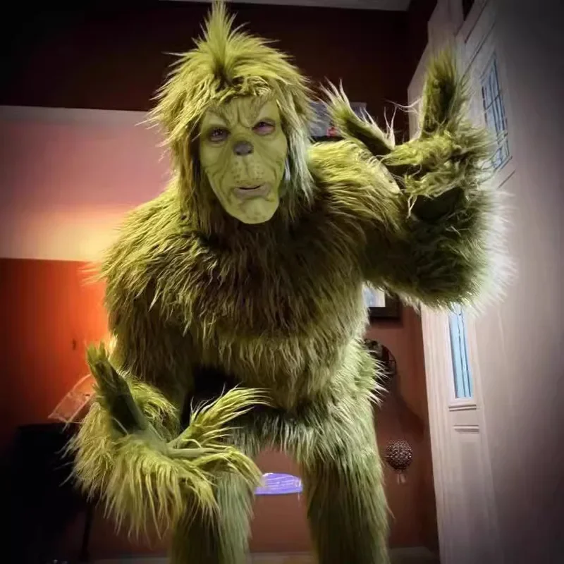 FC62024 million Holy Day explosion green hair monster Grinch cos clothes, Santa Claus with hair pants suit plays costume ba@FC8! 
FC62024 million Holy Day explosion green hair monster Grinch cos clothes, Santa Claus with hair pants suit plays costume ba@FC8!