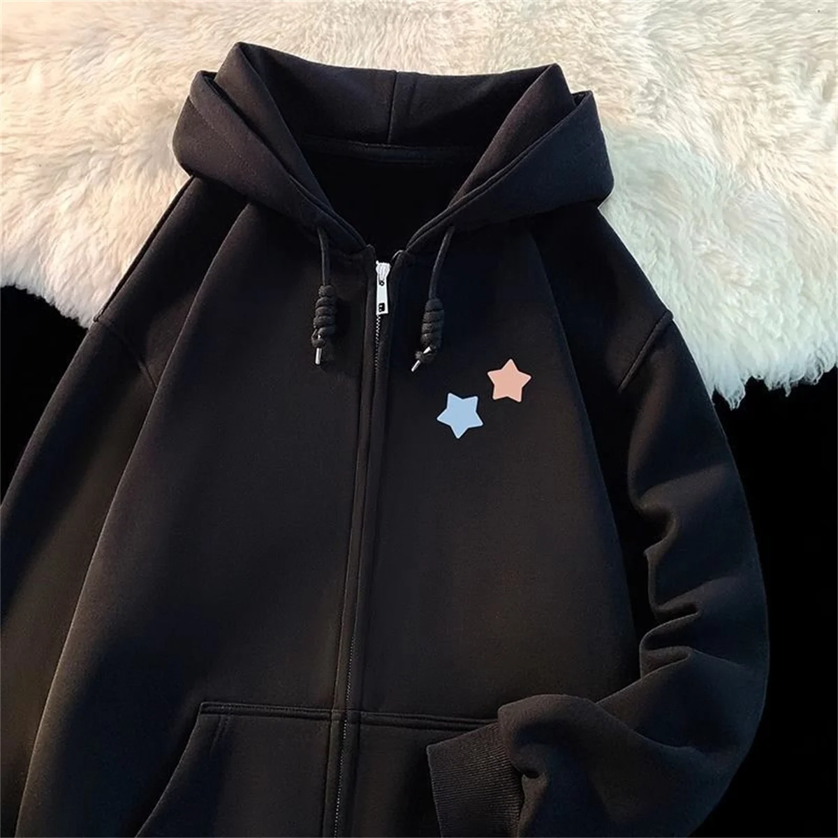 Cute Star Print Zipper Hooded Jacket Spring And Autumn Thin Collection Fashion Trends Versatile Casual Lazy Wind Sweatshirt Girl
Cute Star Print Zipper Hooded Jacket Spring And Autumn Thin Collection Fashion Trends Versatile Casual Lazy Wind Sweatshirt Girl