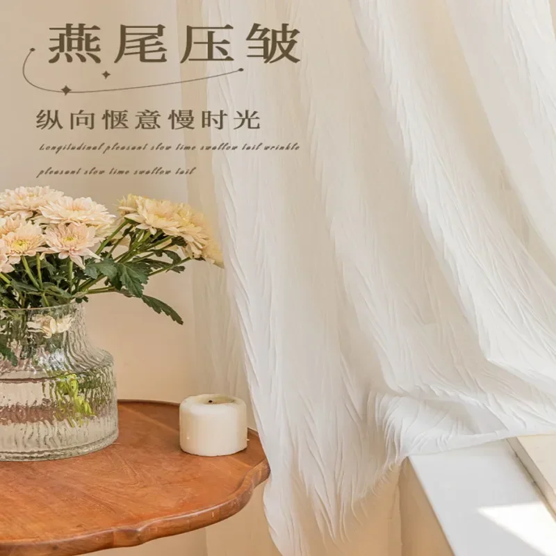 High-end French Light Luxury Curtains Curtains New Living Room Bedroom Balcony Floating Window White Yarn Dovetail Crinkle Yarn
High-end French Light Luxury Curtains Curtains New Living Room Bedroom Balcony Floating Window White Yarn Dovetail Crinkle Yarn
