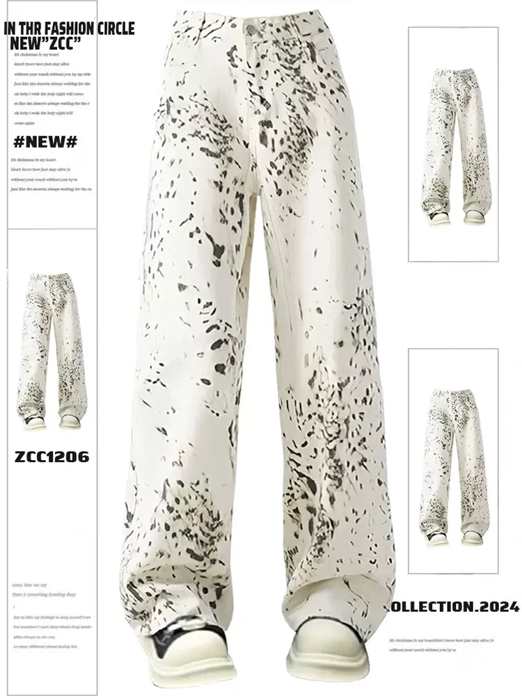 Women's Y2k Jeans Baggy Harajuku Aesthetic Retro Print Denim Trousers Wide Jean Pants Vintage 2000s Trashy Oversize Clothes 2024
Women's Y2k Jeans Baggy Harajuku Aesthetic Retro Print Denim Trousers Wide Jean Pants Vintage 2000s Trashy Oversize Clothes 2024