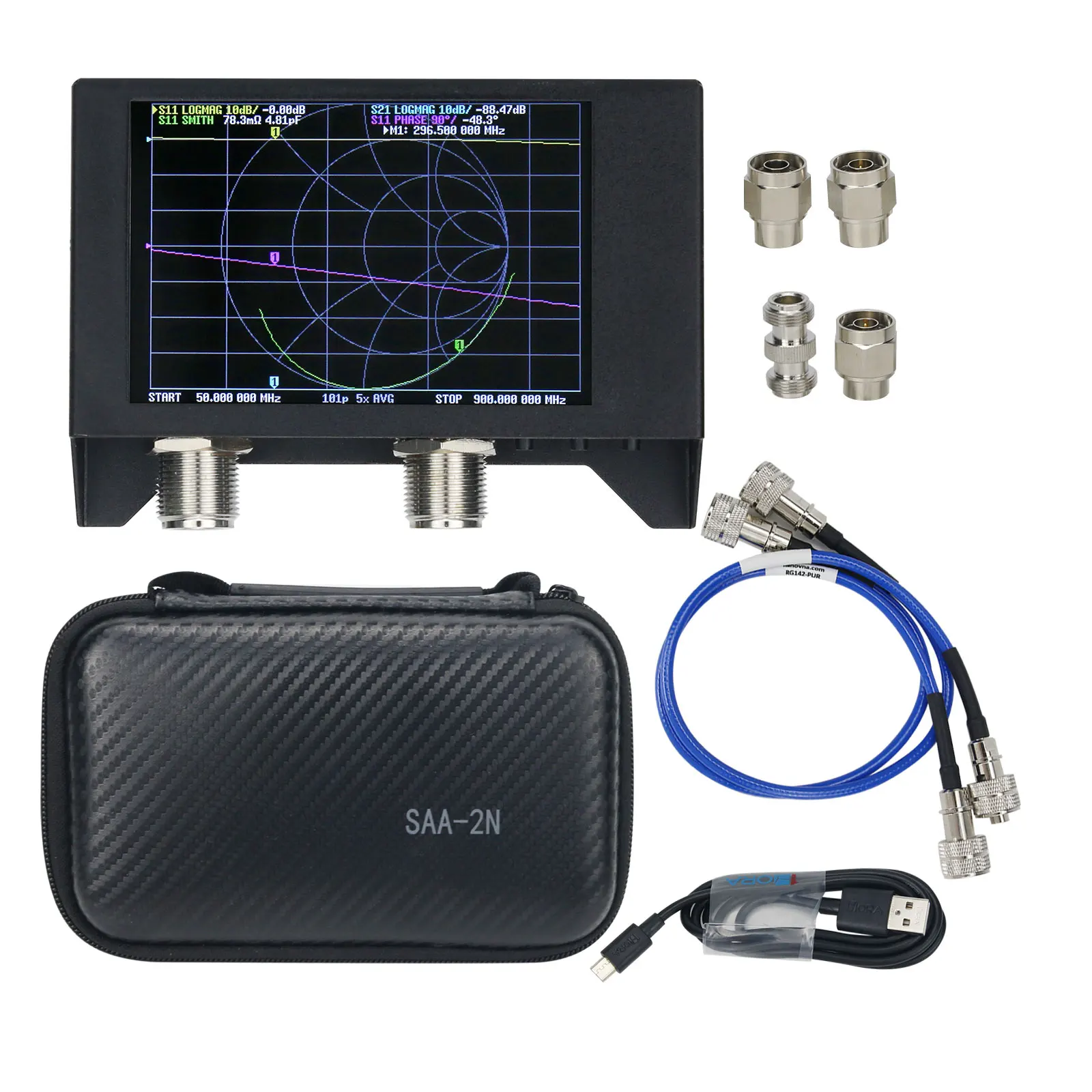 SAA-2N NanoVNA V2 50KHz-3GHz 4" Vector Network Analyzer Meter Antenna Analyzer with Metal Shell
SAA-2N NanoVNA V2 50KHz-3GHz 4" Vector Network Analyzer Meter Antenna Analyzer with Metal Shell