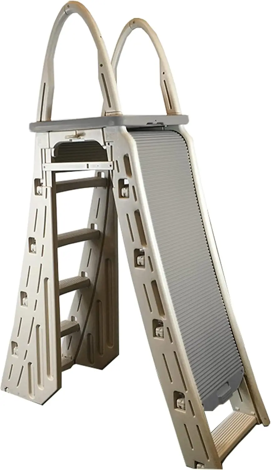 Confer Plastics 7200 Roll Guard 48" to 56" Adjustable A Frame Safety Above Ground Outdoor Patio Swimming Pool Platform Ladder wi
Confer Plastics 7200 Roll Guard 48" to 56" Adjustable A Frame Safety Above Ground Outdoor Patio Swimming Pool Platform Ladder wi