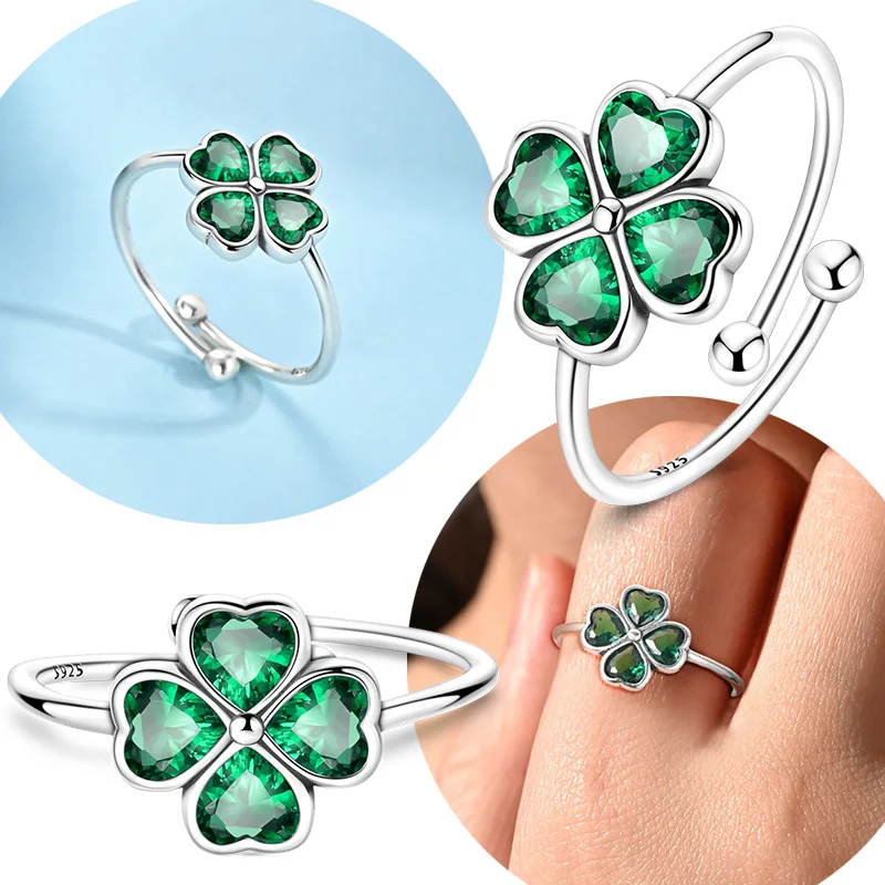 Оригинальное открытое кольцо из стерлингового серебра 925 пробы Lucky Heart Clover для женщин, регулируемое кольцо размера, элегантное ювелирное изделие, подарок
Оригинальное открытое кольцо из стерлингового серебра 925 пробы Lucky Heart Clover для женщин, регулируемое кольцо размера, элегантное ювелирное изделие, подарок