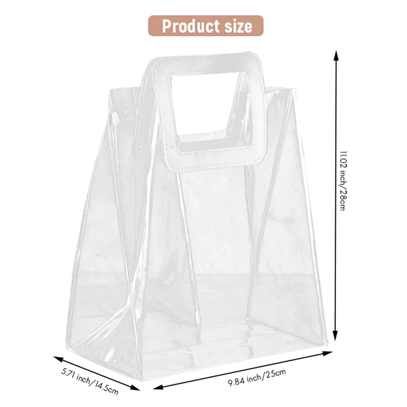Transparent Tote Bag Pvc Plastic Hand Carry Jelly Bag with Hand Gift Bag Bouquet Packaging Tote Bag(Small)
Transparent Tote Bag Pvc Plastic Hand Carry Jelly Bag with Hand Gift Bag Bouquet Packaging Tote Bag(Small)