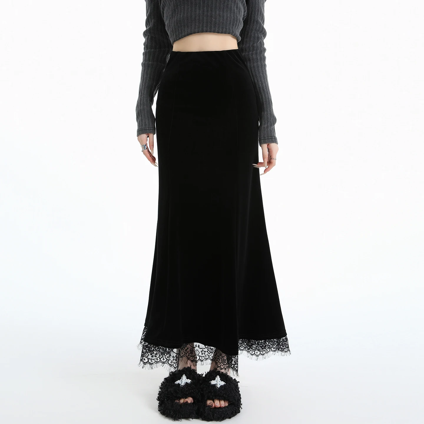 Y2K Velvet Fish Tail Skirt Women Lace Trim High Waist A Line Midi Wrap Buttocks Slimming Autumn
Y2K Velvet Fish Tail Skirt Women Lace Trim High Waist A Line Midi Wrap Buttocks Slimming Autumn