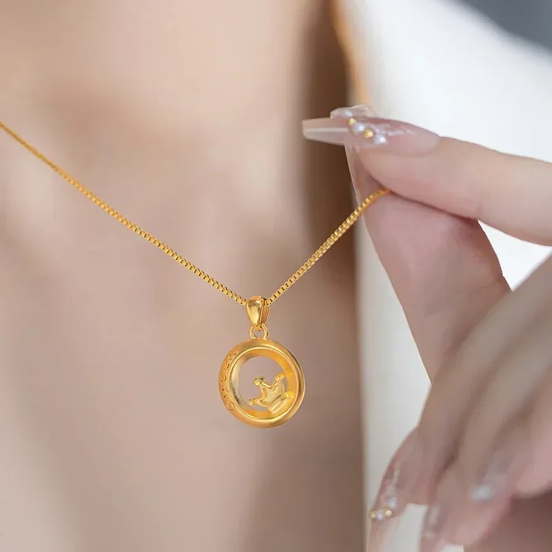 9999 Real Gold 24K Premium Light Luxury Clavicle Necklace Queen English Queen Crown Pendant Necklace
9999 Real Gold 24K Premium Light Luxury Clavicle Necklace Queen English Queen Crown Pendant Necklace