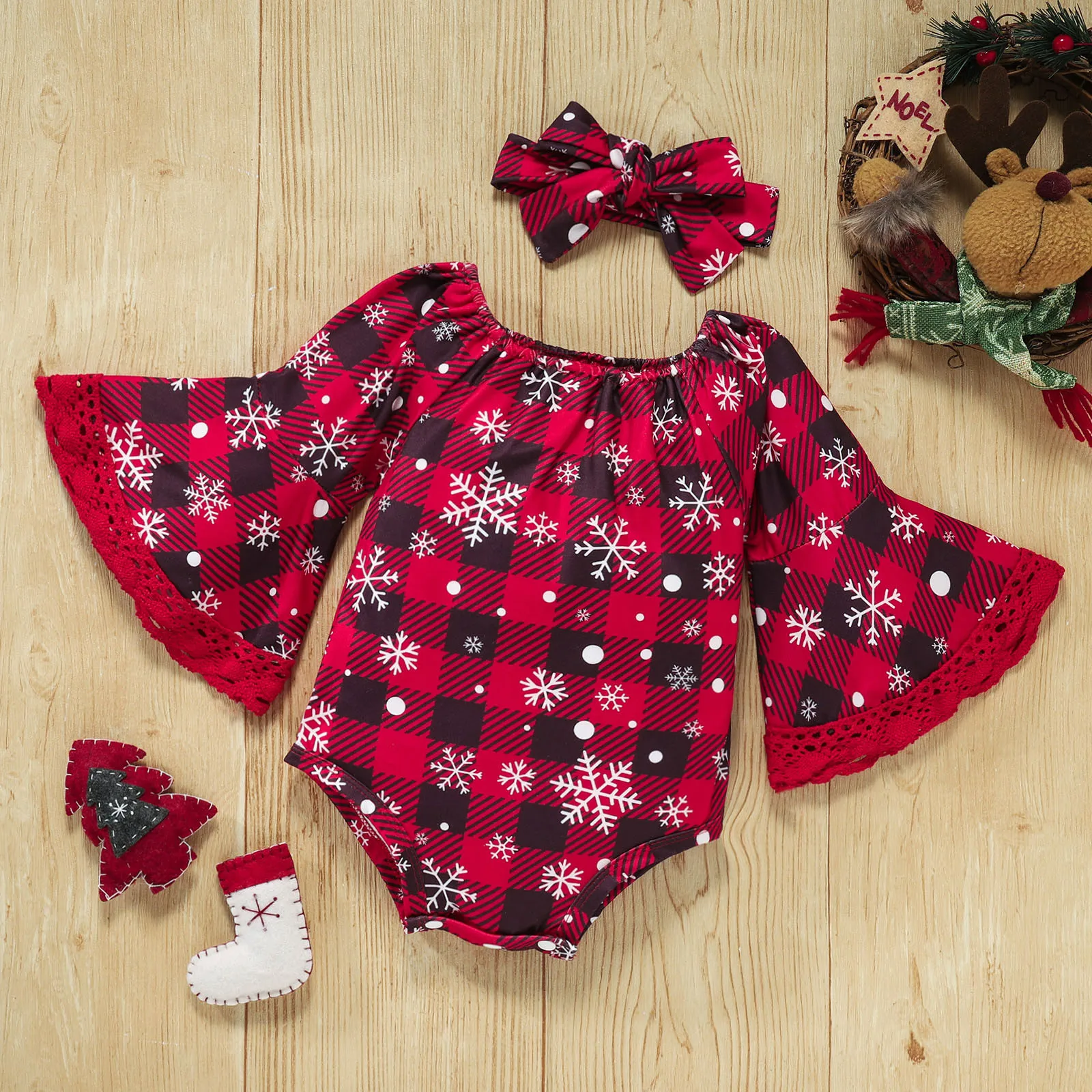 Christmas Toddler Outfit Infant Baby Girls Bodysuit Flare Sleeve Christmas Xmas Sister Matching Outfits For Baby & Little Girl
Christmas Toddler Outfit Infant Baby Girls Bodysuit Flare Sleeve Christmas Xmas Sister Matching Outfits For Baby & Little Girl