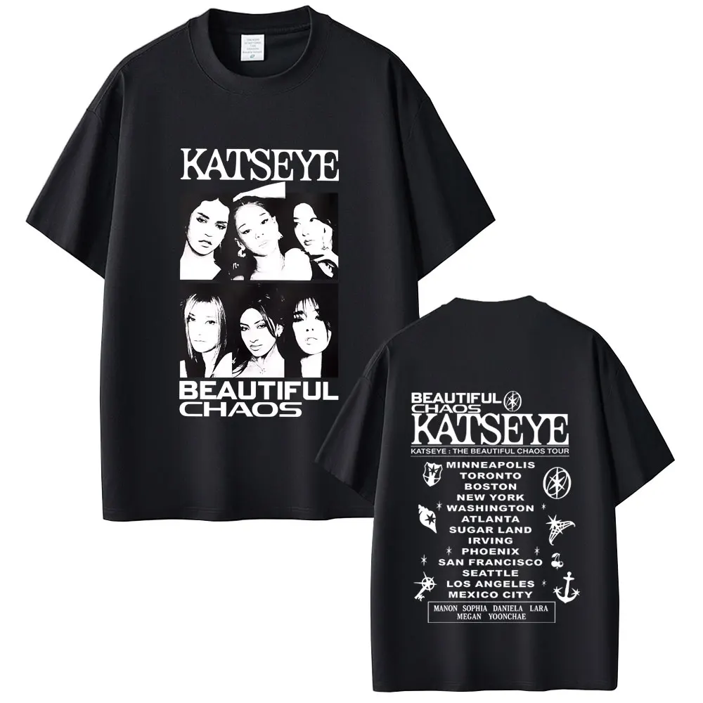 Korean Girl Group KATSEYE Beautiful Chaos Tour T-shirts Men Women Casual Soft Cotton T Shirt Unisex Oversized Crewneck Tshirt
Korean Girl Group KATSEYE Beautiful Chaos Tour T-shirts Men Women Casual Soft Cotton T Shirt Unisex Oversized Crewneck Tshirt