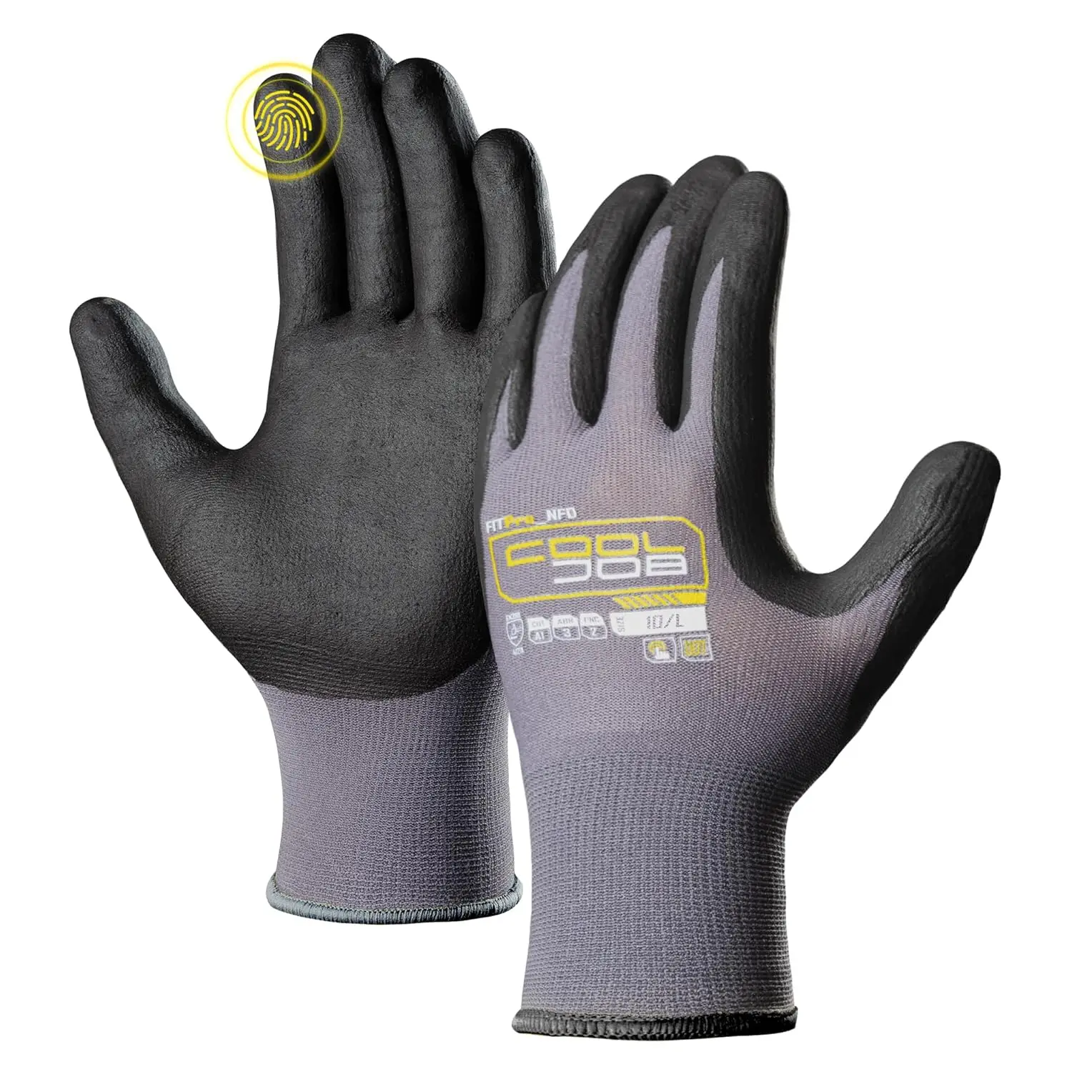 36 Pairs Microfoam Nitrile Coated Work Gloves, Touchscreen Compatible, Grip for Warehouse & Home Improvement, Grey Large
36 Pairs Microfoam Nitrile Coated Work Gloves, Touchscreen Compatible, Grip for Warehouse & Home Improvement, Grey Large