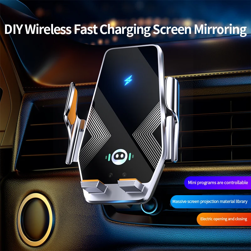 15W Wireless Car Mount with DIY Screen Mirroring – IR Auto Clamp, 360° Rot, Built-in Battery for iPhone & Android(BK23A)
15W Wireless Car Mount with DIY Screen Mirroring – IR Auto Clamp, 360° Rot, Built-in Battery for iPhone & Android(BK23A)