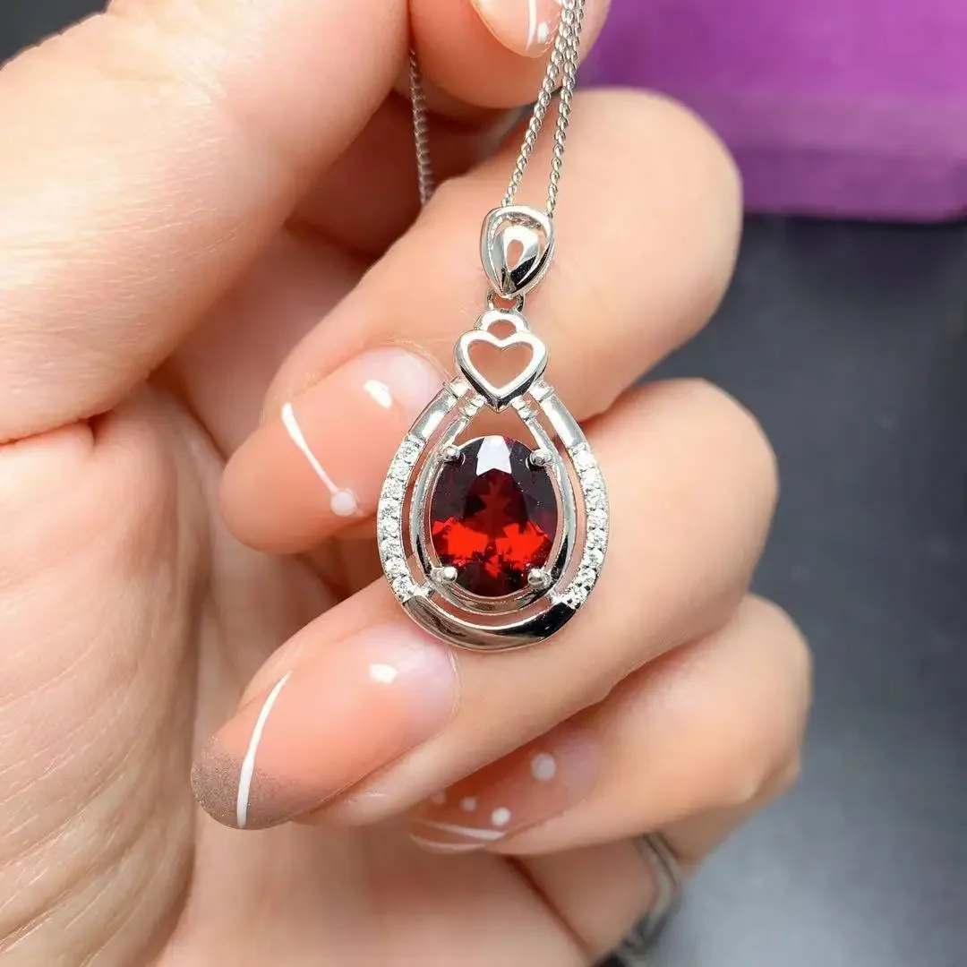 Elegant Silver Garnet Pendant for Daily Wear 8mm*10mm 3ct VVS Grade Natural Garnet Silver Pendant Gift for Woman
Elegant Silver Garnet Pendant for Daily Wear 8mm*10mm 3ct VVS Grade Natural Garnet Silver Pendant Gift for Woman