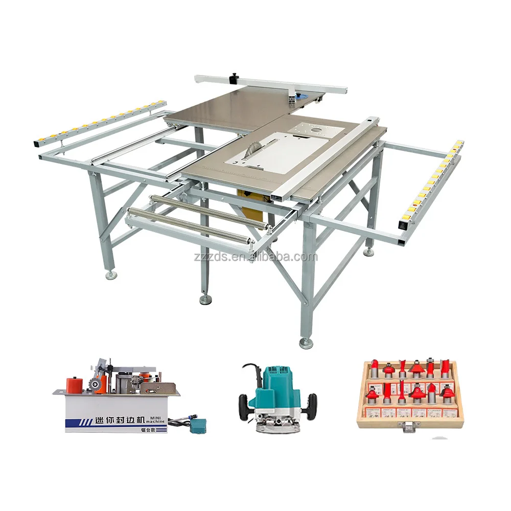 Mobile Foldable Double Blades Circular Saw Wood Cutting Machines Sliding Table Saw Machine for Woodworking