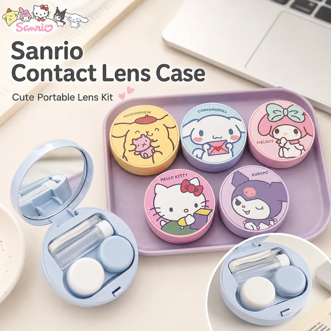 Anime Sanrio Kawaii Contact Lens Case Hello Kitty Kuromi Girly Style Portable Lens Companion Box with Mirror Cute Storage Gift
Anime Sanrio Kawaii Contact Lens Case Hello Kitty Kuromi Girly Style Portable Lens Companion Box with Mirror Cute Storage Gift