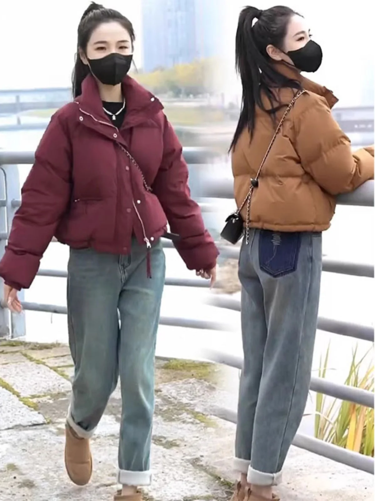 Red Wine ort Thiened Cotton Jaet Women's Faion Winter Outerwear Korean Sle Loose Fit Zipper Closure Color
Red Wine ort Thiened Cotton Jaet Women's Faion Winter Outerwear Korean Sle Loose Fit Zipper Closure Color