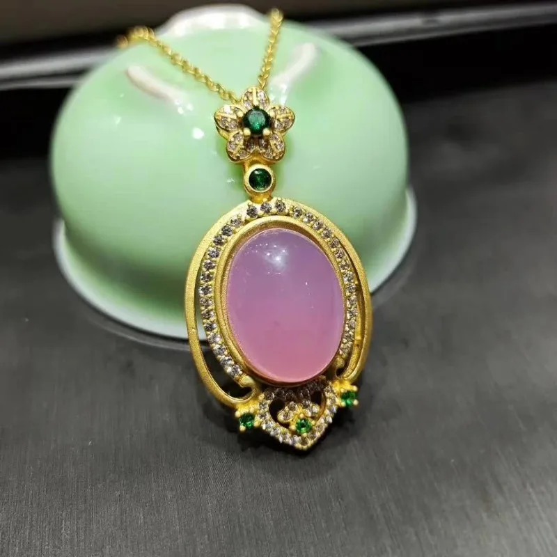 Natural New Agate Pink Pendant, Women's Exquisite Pendant.
Natural New Agate Pink Pendant, Women's Exquisite Pendant.