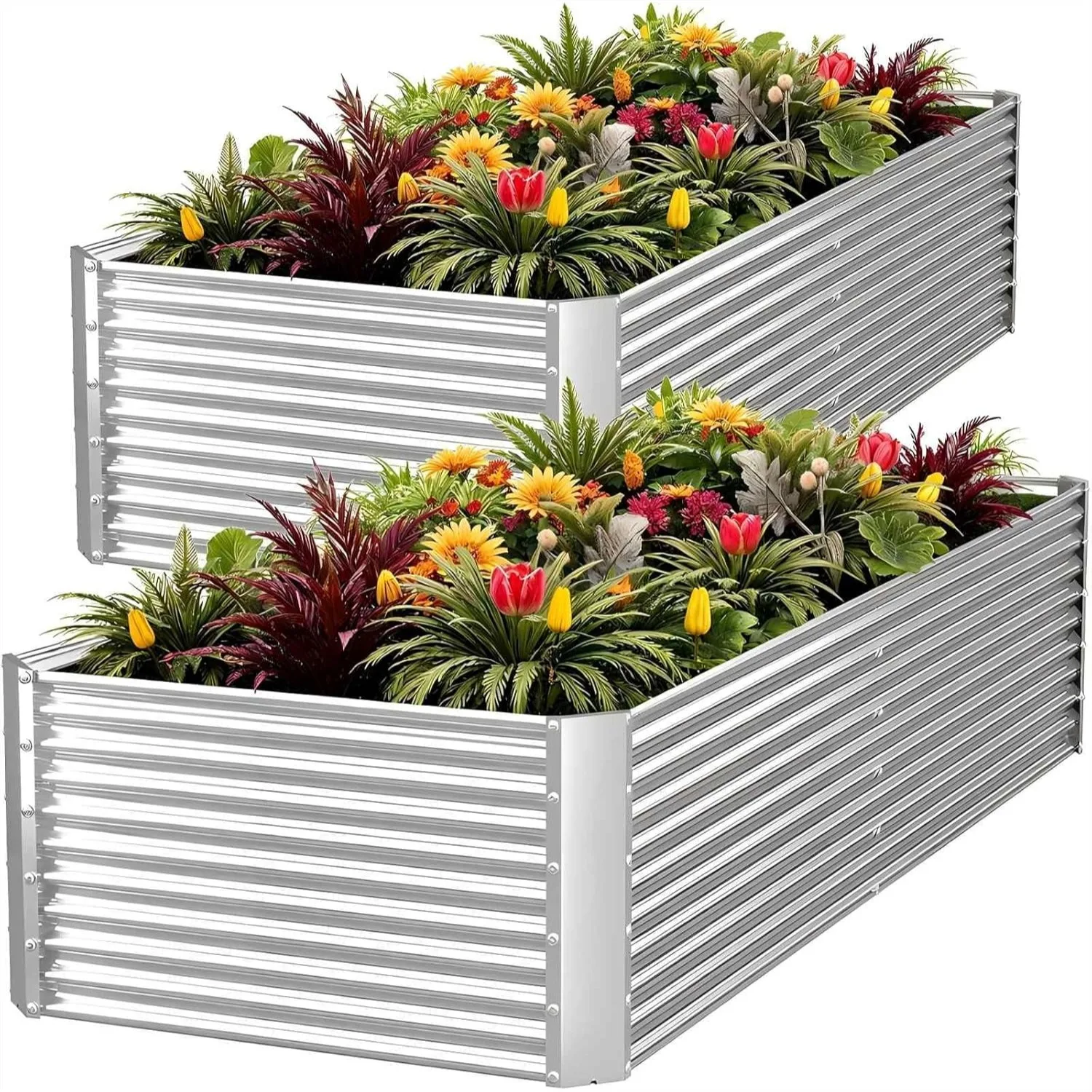 2pcs Tall 8x4ft Galvanized Raised Garden Bed Outdoor, Metal Raised Beds for Vegetable, Flower, Easy Assembly
2pcs Tall 8x4ft Galvanized Raised Garden Bed Outdoor, Metal Raised Beds for Vegetable, Flower, Easy Assembly